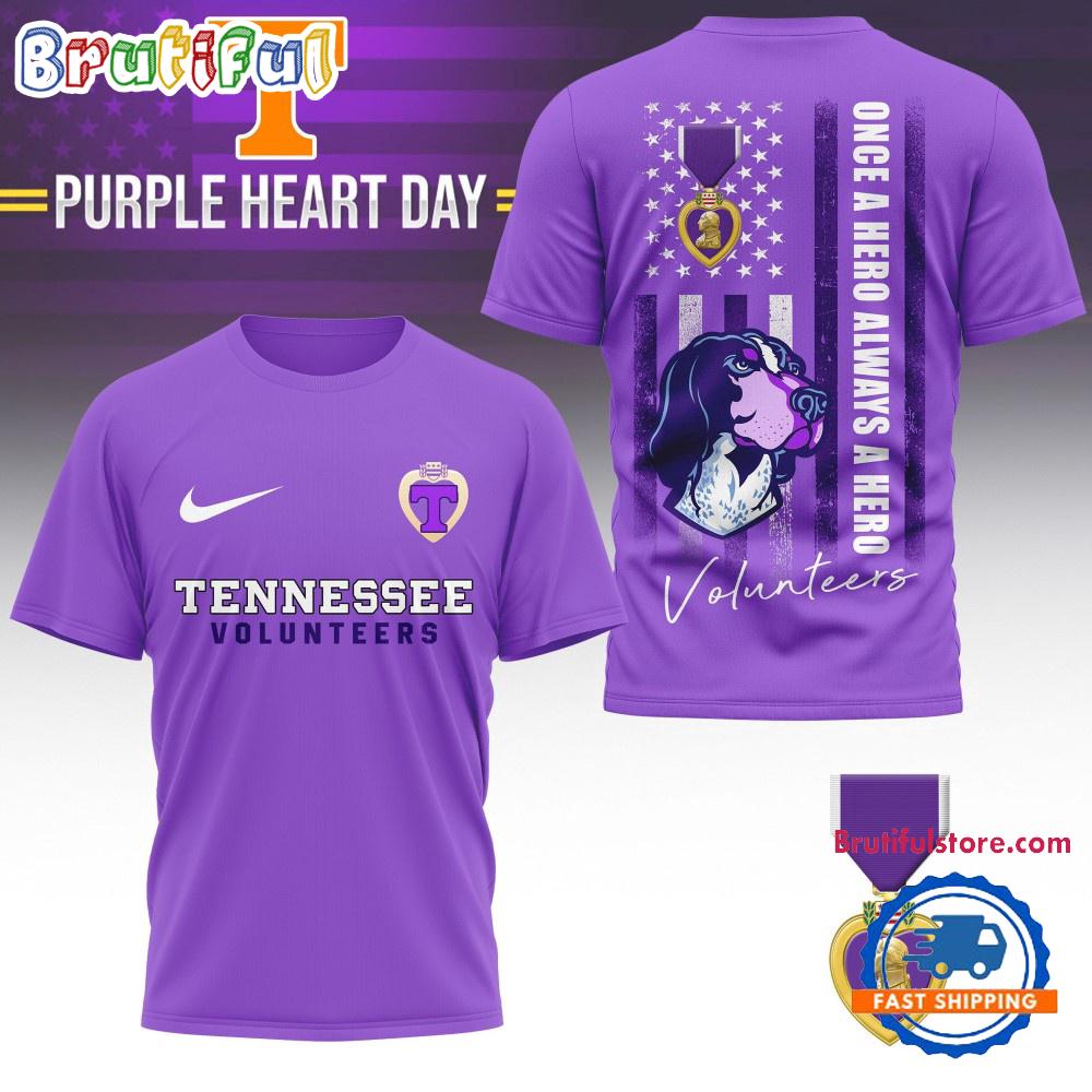 Tennessee Volunteers Ncaa National Purple Heart Day Unisex 3D Shirt