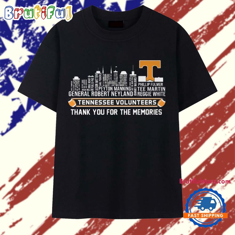 Tennessee Volunteers Palyer Name 2025 Thank You For The Memories T Shirt