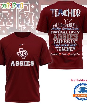 Texas A&M Aggies Teacher Pride Unisex 3D Shirt