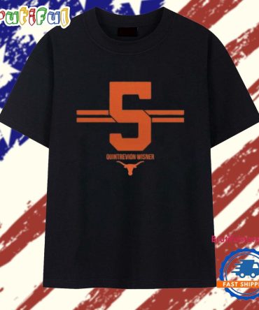 Texas Longhorns Quintrevion Wisner 5 Number And Name Stripe T Shirt