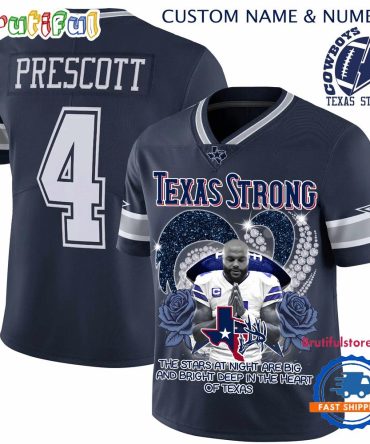 Texas Strong The Stars At Night Are Big And Bright Deep In The Heart Of Texas Football Jersey