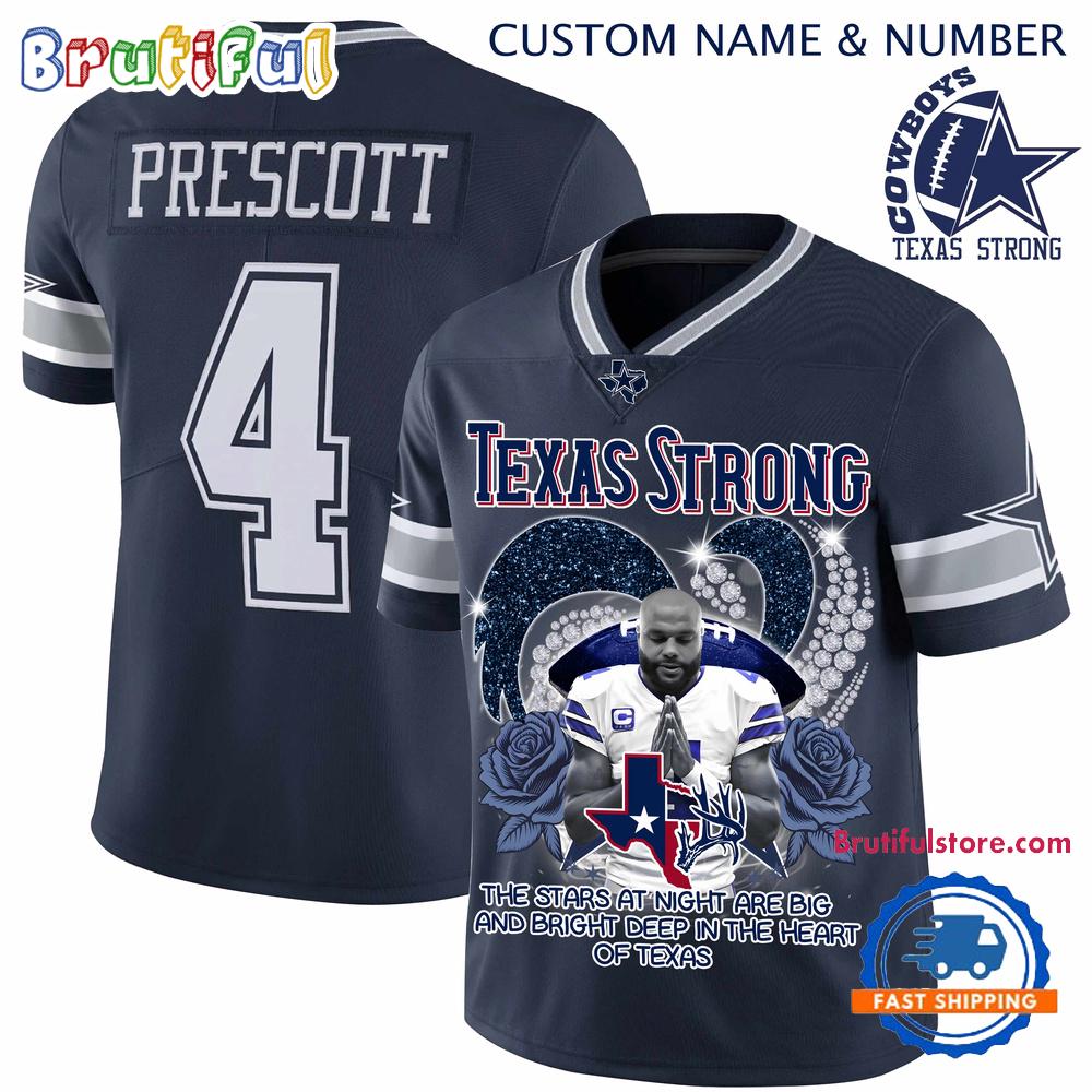 Texas Strong The Stars At Night Are Big And Bright Deep In The Heart Of Texas Football Jersey