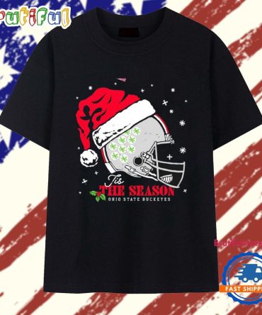 Tis The Season Ohio State Buckeyes Christmas Helmet T Shirt