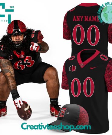 San Diego State Special New Custom Football Jersey - Black