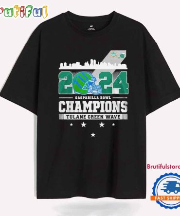 Tulane Green Wave Gasparilla Bowl Champions 2024 Cheers T Shirt