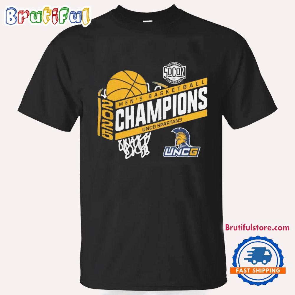 Uncg Spartans Men’S Basketball 2025 Southern Conference Champions T Shirt