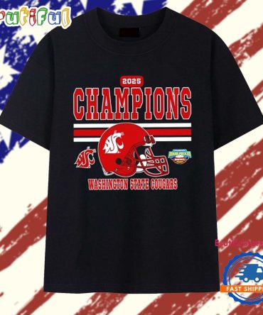 Washington State Cougars 2025 Potato Bowl Champions Helmet T Shirt
