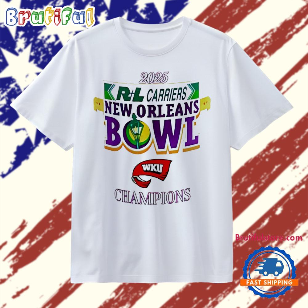 Western Kentucky 2025 New Orleans Bowl Champions Logo T Shirt