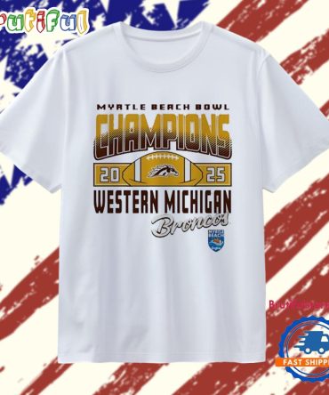 Western Michigan Broncos 2025 Myrtle Beach Bowl Champions Logo Vintage T Shirt