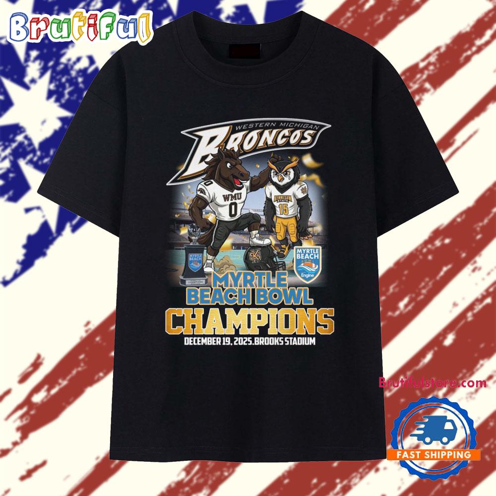 Western Michigan Broncos Myrtle Beach Bowl Champions 2025 Vintage T Shirt