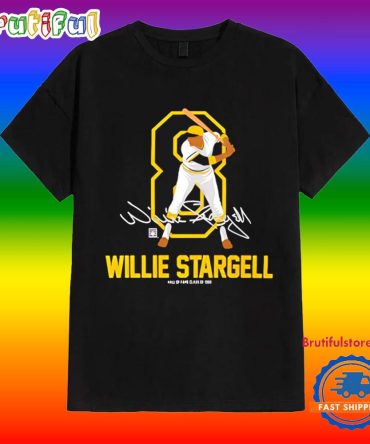 Willie Stargell Baseball Hall Of Fame Members Signature T Shirt