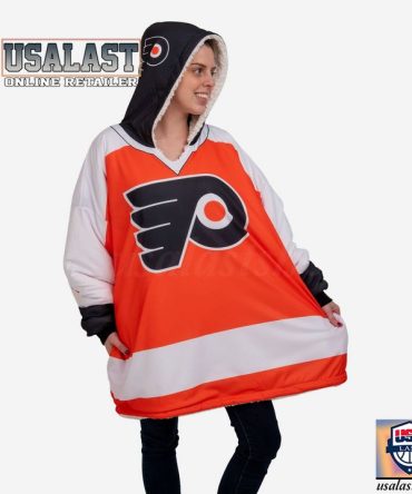 New Philadelphia Flyers Nhl Blanket Hoodie Hooded Blanket