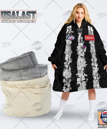 Personalizedd Afl Collingwood Magpies The Simpsons Blanket Hoodie Hoodie Blanket