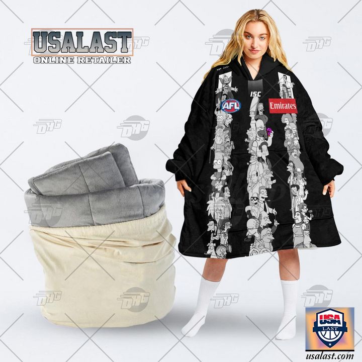 Personalizedd Afl Collingwood Magpies The Simpsons Blanket Hoodie Hoodie Blanket