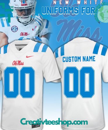 Ole Miss Football New White Uniforms For 2024 Jersey