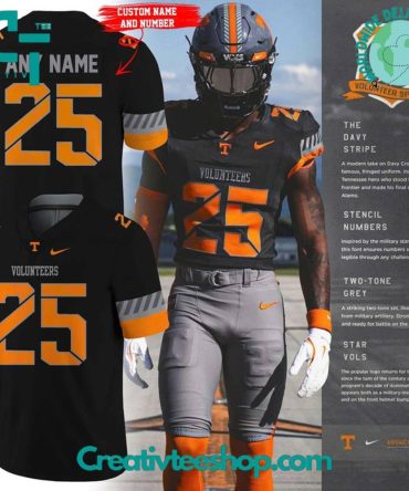 Tennessee Volunteers Smoke Grey Volunteer Spirit Special Black Football Jersey