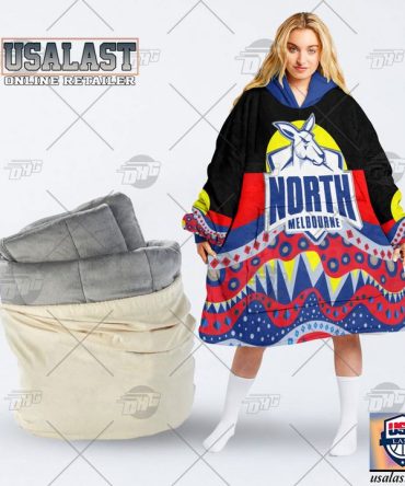 Afl North Melbourne Kangaroos Lover Aboriginal Flag Indigenous Blanket Hoodie Hoodie Blanket