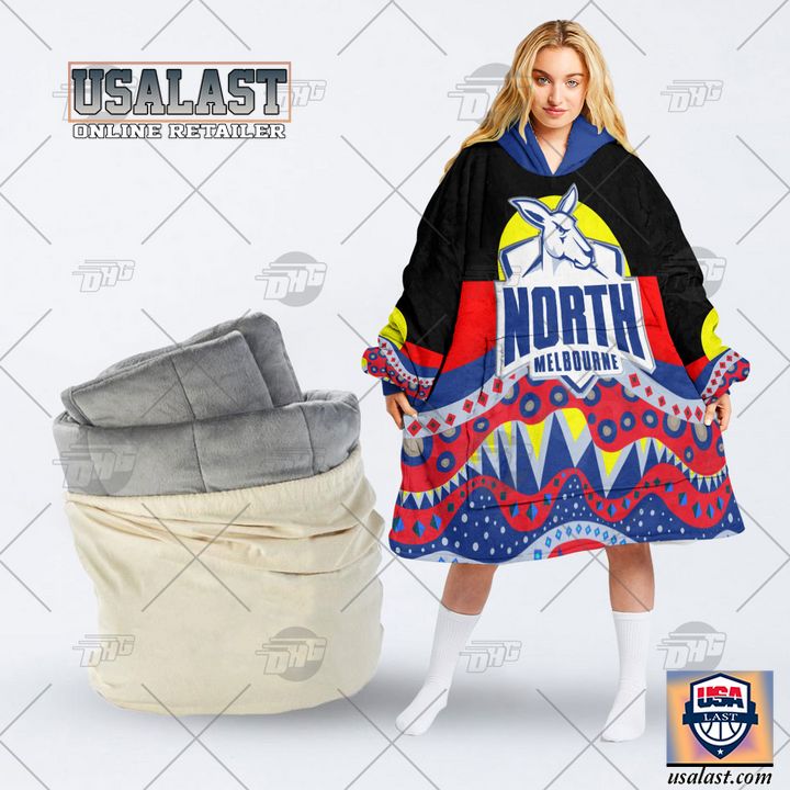 Afl North Melbourne Kangaroos Lover Aboriginal Flag Indigenous Blanket Hoodie Hoodie Blanket