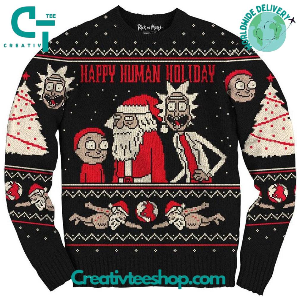 Rick And Morty Exploding Santa Ugly Christmas Sweater