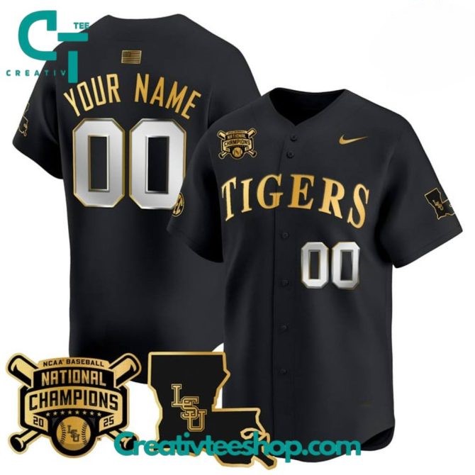 Lsu Tigers 2025 College World Series Champions Gold Vapor Special Baseball Jersey