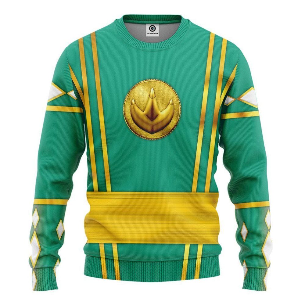 Green Ninja Mighty Morphin Power Rangers - Cosplay Costume 3D Hoodie Qt209435 - Image 2