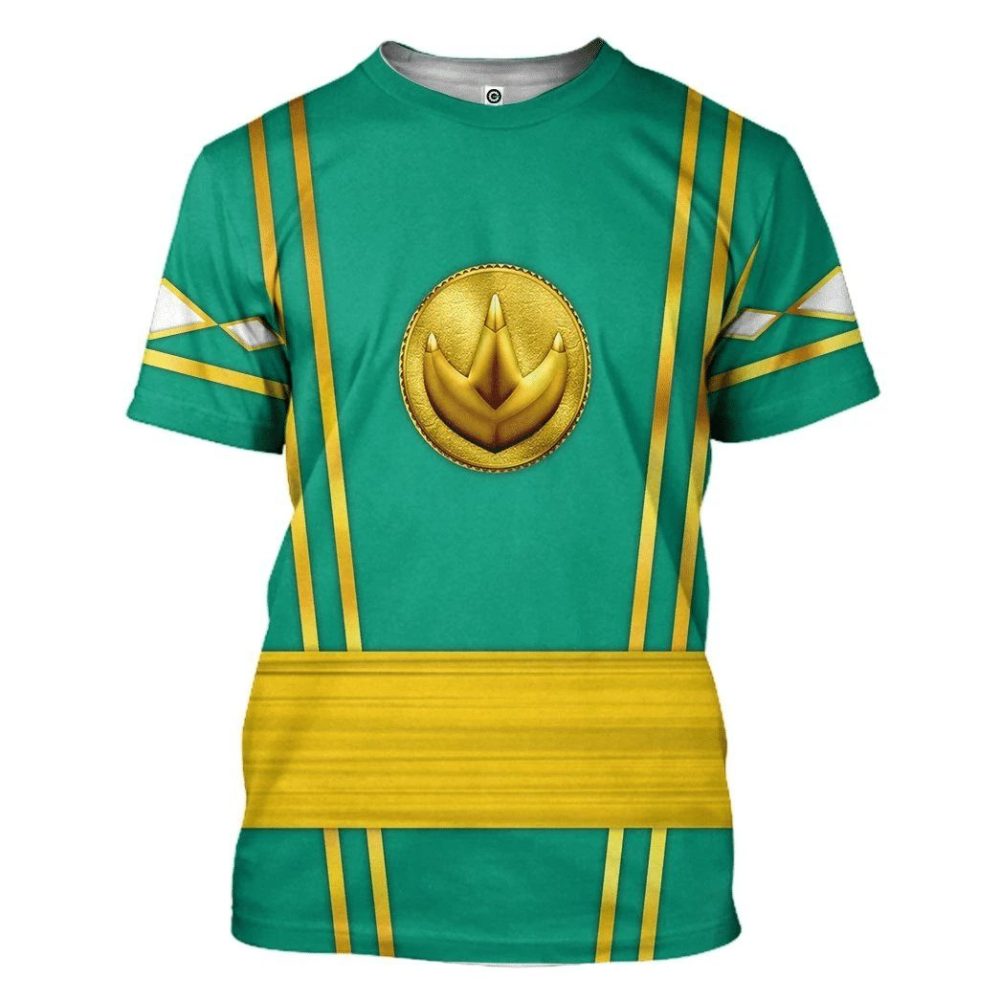 Green Ninja Mighty Morphin Power Rangers - Cosplay Costume 3D Hoodie Qt209435 - Image 3