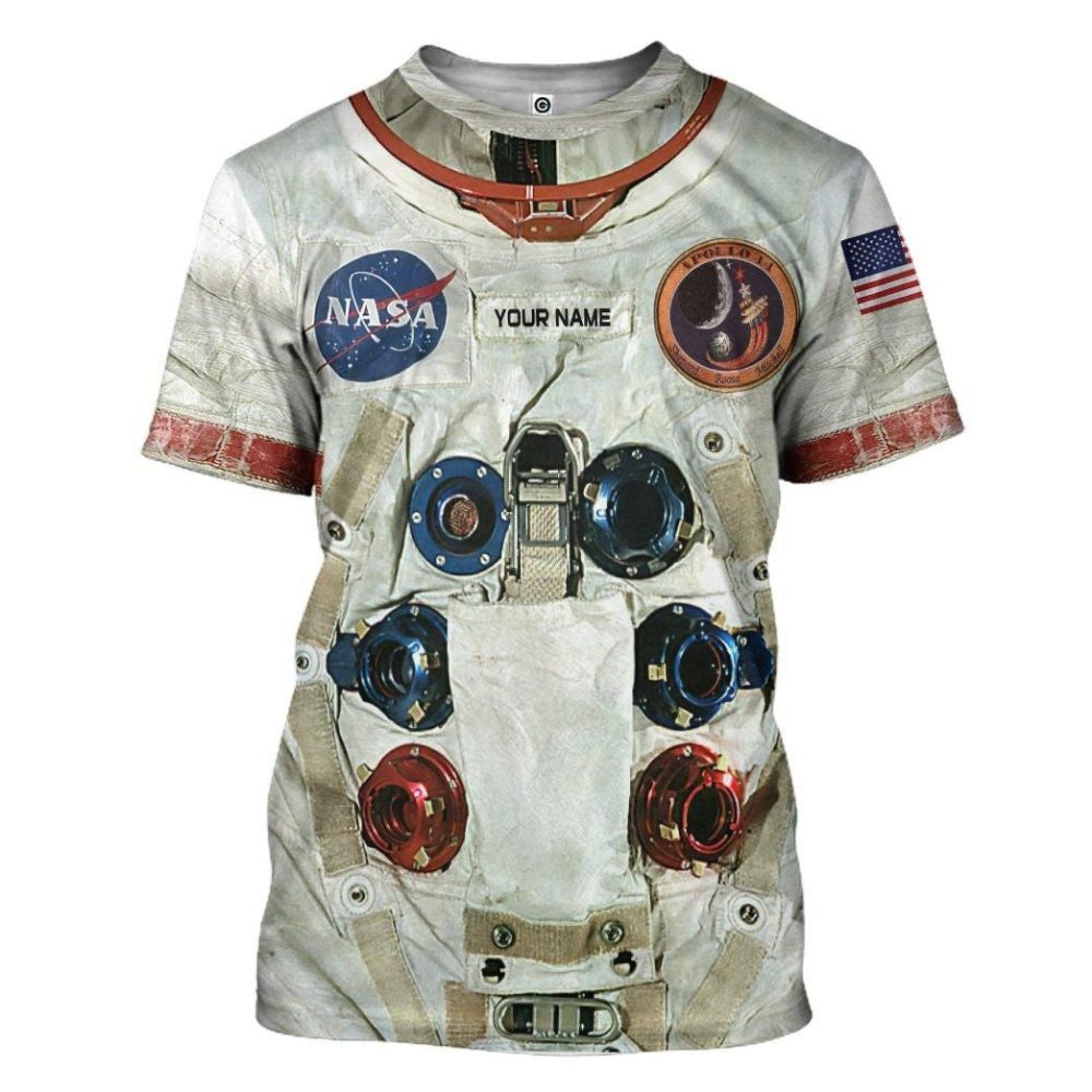 Personalized Custom Name 3D Shepard A7 Lb Apollo 14 Pressure Suit Space Suit Tshirt Hoodie Qt211145Hf - Image 3