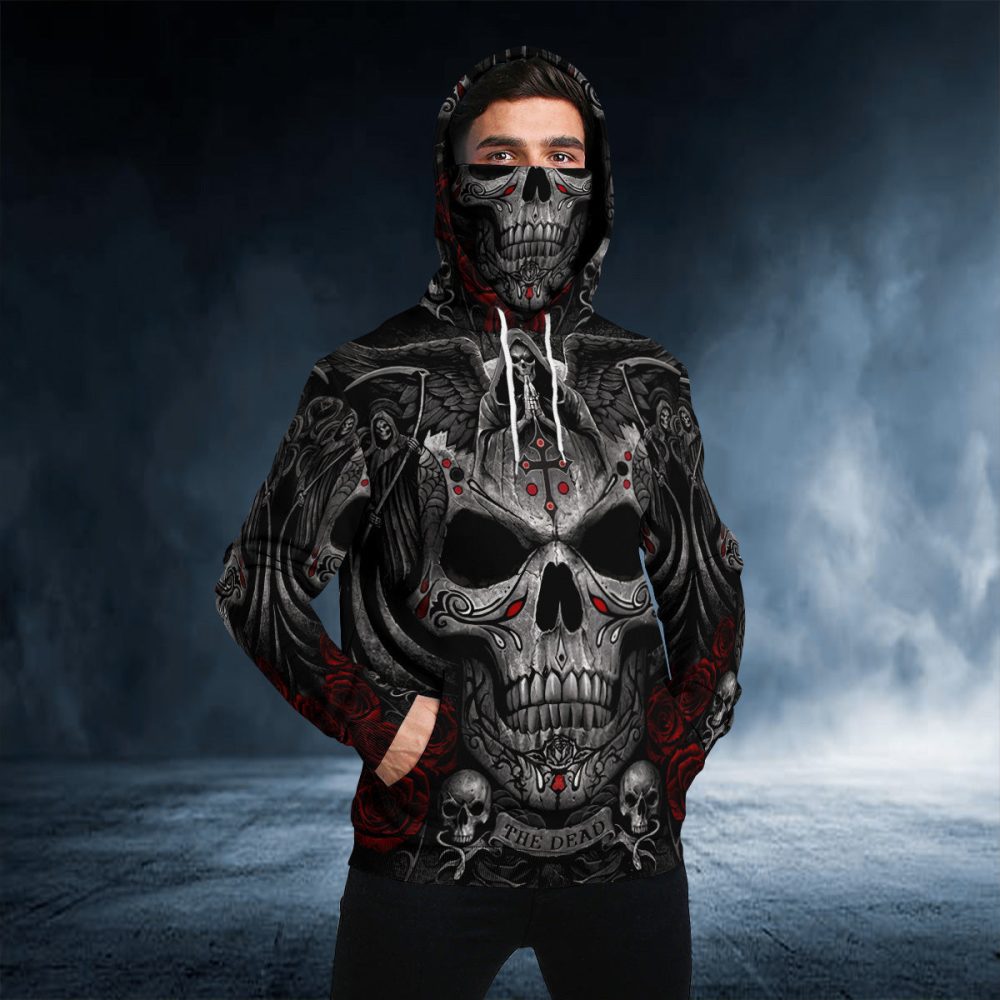 Grim Reaper Pray King Skull - 3D Hoodie - Image 2