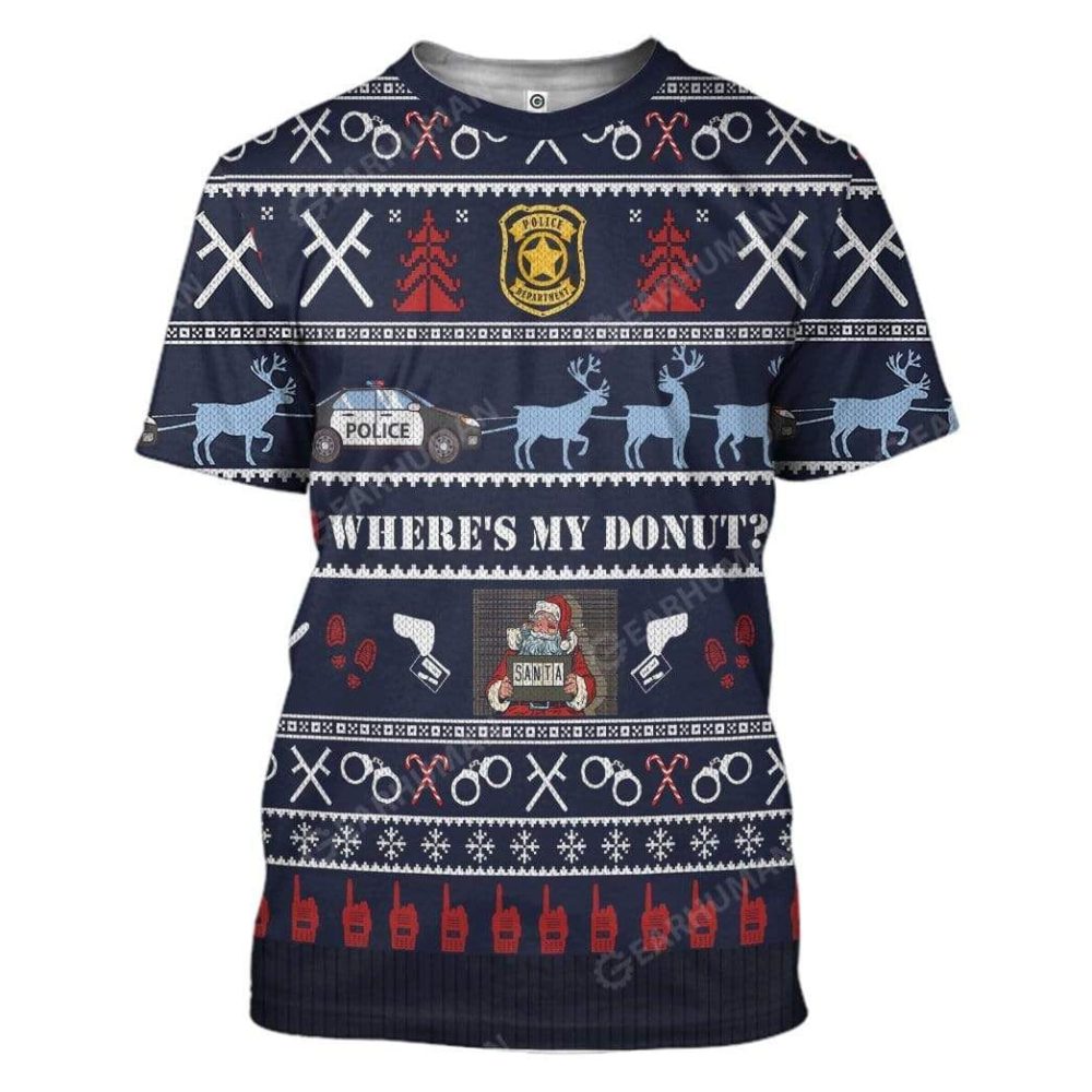 Ugly Christmas Police Tshirt Hoodie Zip Hoodie Sweatshirt Qt4111505 - Image 3
