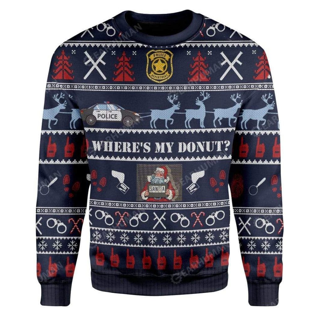 Ugly Christmas Police Tshirt Hoodie Zip Hoodie Sweatshirt Qt4111505 - Image 2