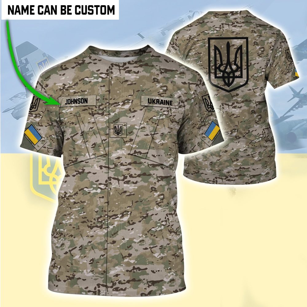 Personalized Custom Name Ukraine Camo Zip Up Hoodie Mens Proud Ukrainian Flag Trident Qt209275Hf - Image 2