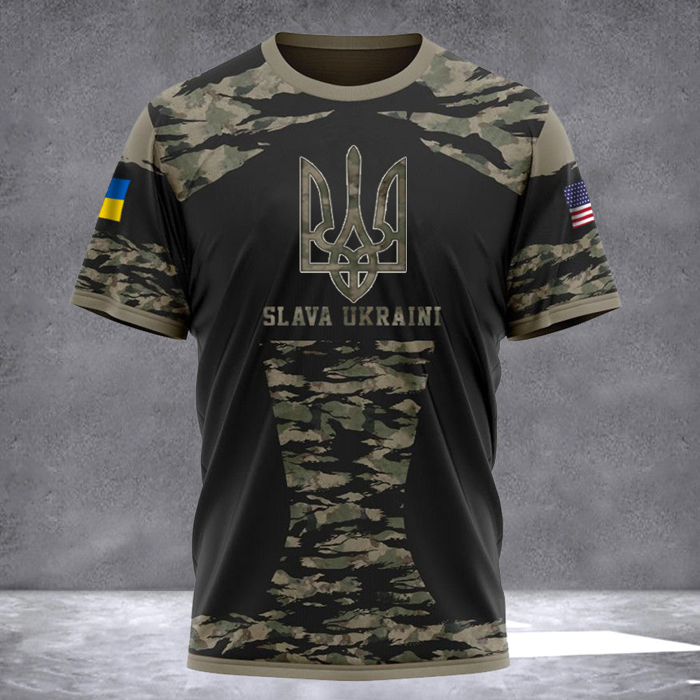 Slava Ukraine Hoodie American Ukrainian Flag Trident Ukraine Merchandise Qt206061Hf - Image 3