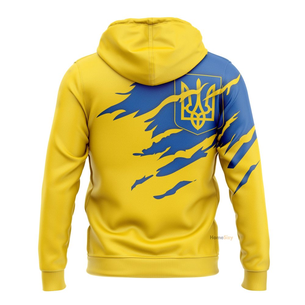 Ukraine Ukrainian Flag Hoodie Stand With Support Ukraine 2022 Merchandise Mens Gifts Qt210121 - Image 3
