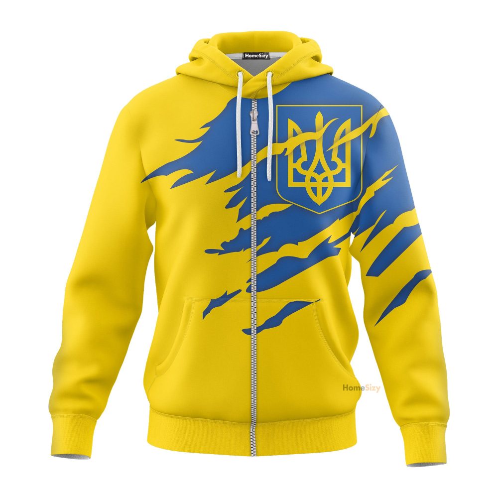 Ukraine Ukrainian Flag Hoodie Stand With Support Ukraine 2022 Merchandise Mens Gifts Qt210121 - Image 2