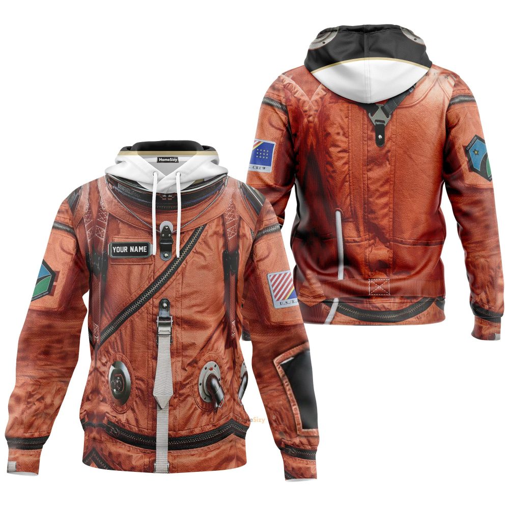 Personalized Custom Name 3D Nasa Orange Astronaut Flightsuit Cosplay Costume Hoodie Qt207202Hg - Image 3