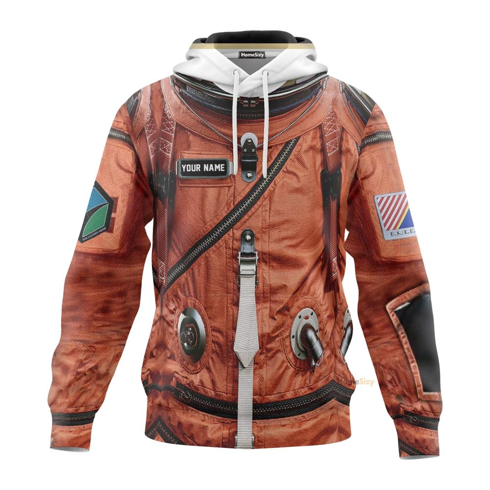 Personalized Custom Name 3D Nasa Orange Astronaut Flightsuit Cosplay Costume Hoodie Qt207202Hg