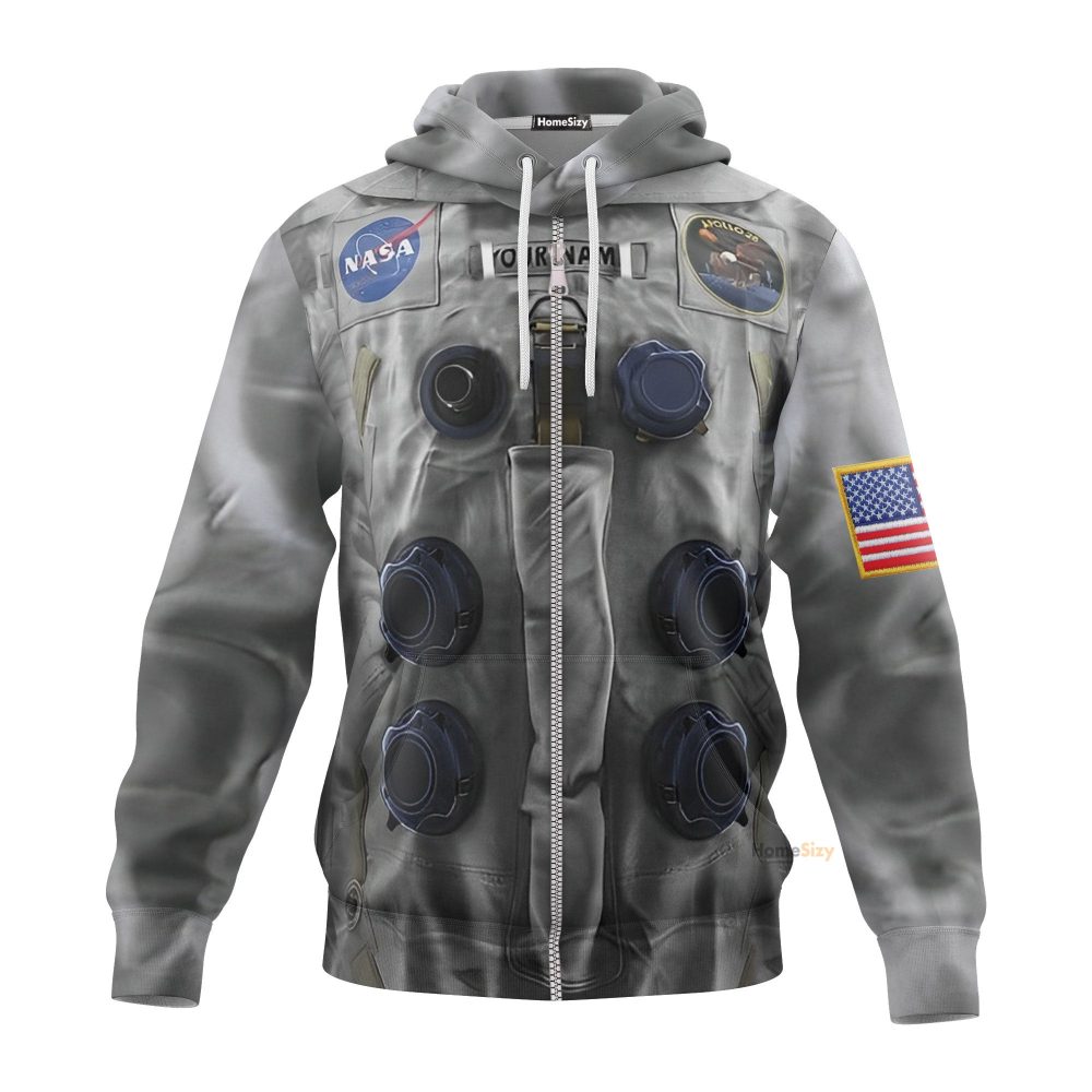 Personalized Custom Name 3D Nasa Apollo 11 Neil Armstrong Spacesuit Hoodie Qt306152Hf - Image 2