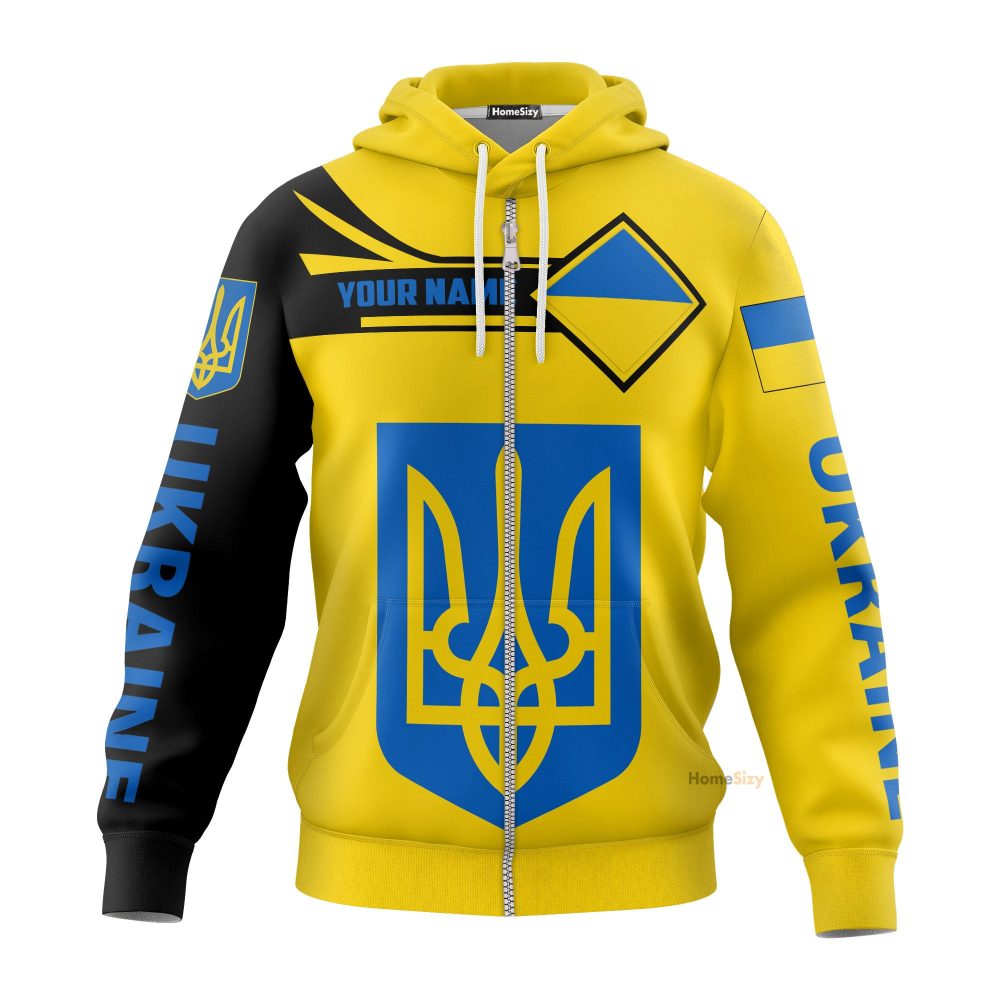 Personalized Custom Name Ukraine Hoodie I Stand With Ukraine Merch For Mens Ukrainian Gifts Qt306073Hf - Image 2