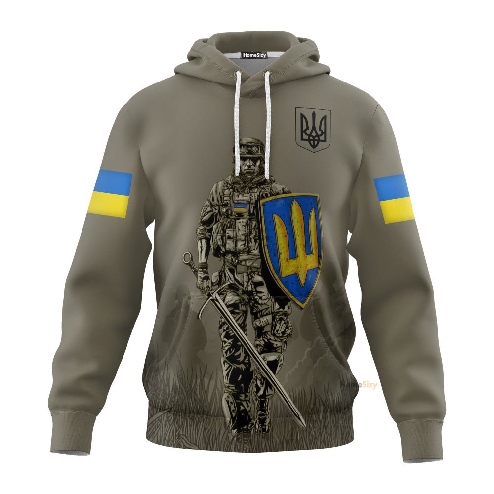 Personalized Custom Name Ukraine Soldier Hoodie Stand With Ukraine Ukrainian Clothing Gift Qt301289Hf