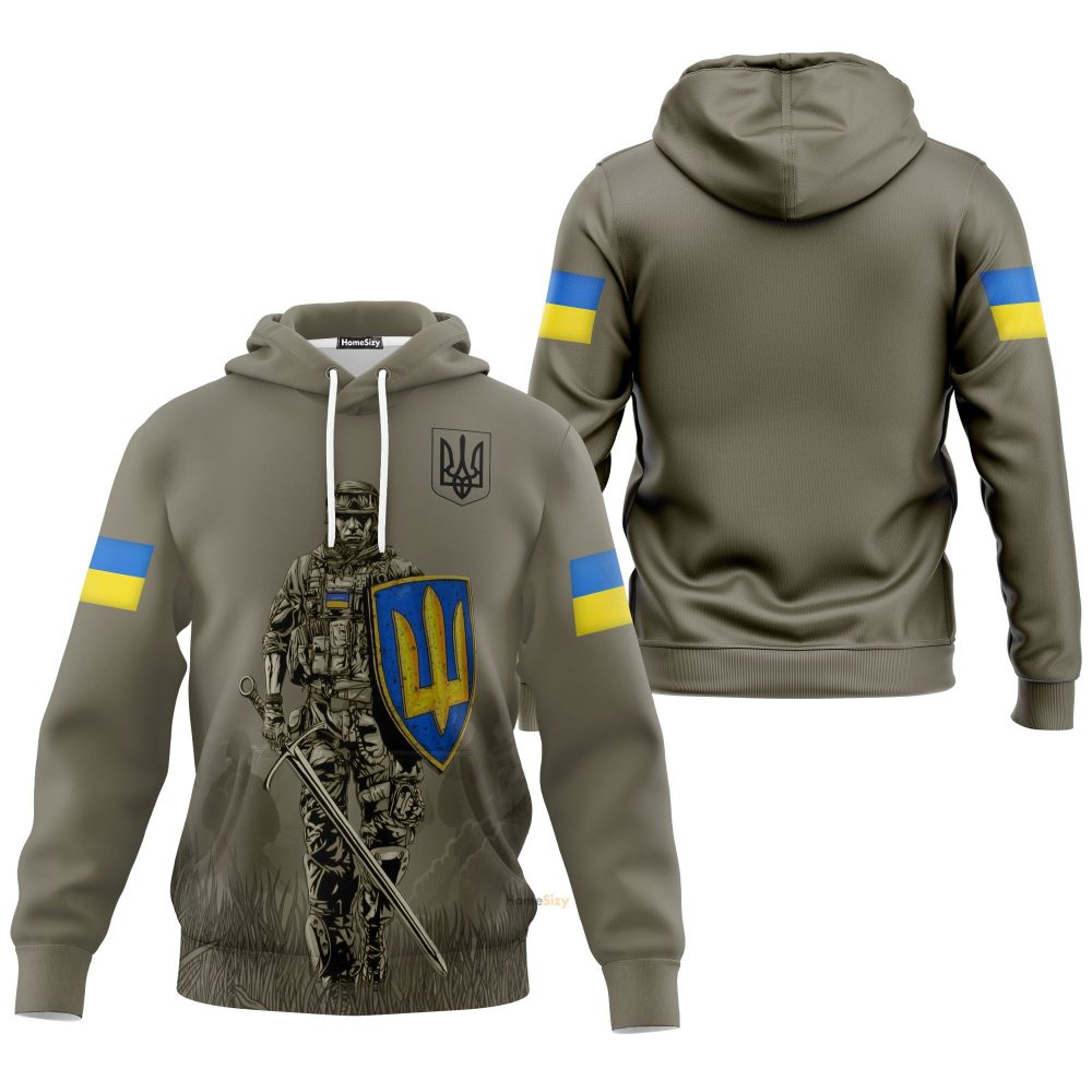 Personalized Custom Name Ukraine Soldier Hoodie Stand With Ukraine Ukrainian Clothing Gift Qt301289Hf - Image 3