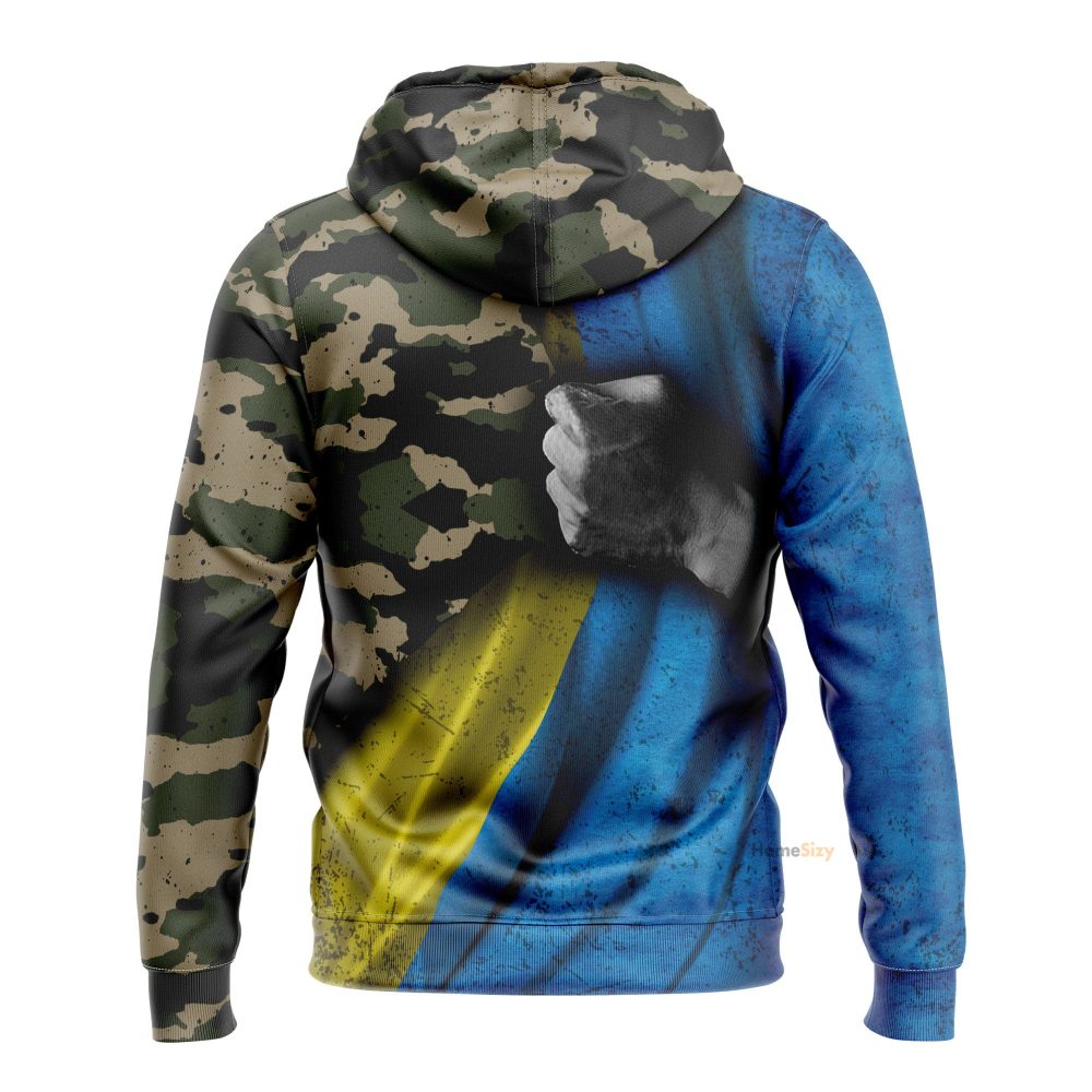 Stand With Ukraine Hoodie Ukrainian Camouflage Flag Clothing Qt208051Hf - Image 2