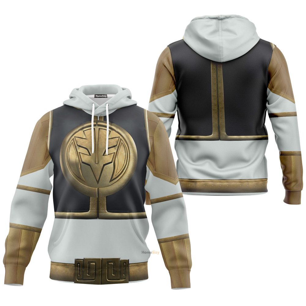 White Mighty Morphin Power Rangers V4 - Cosplay Costume 3D Hoodie Qt205136 - Image 3