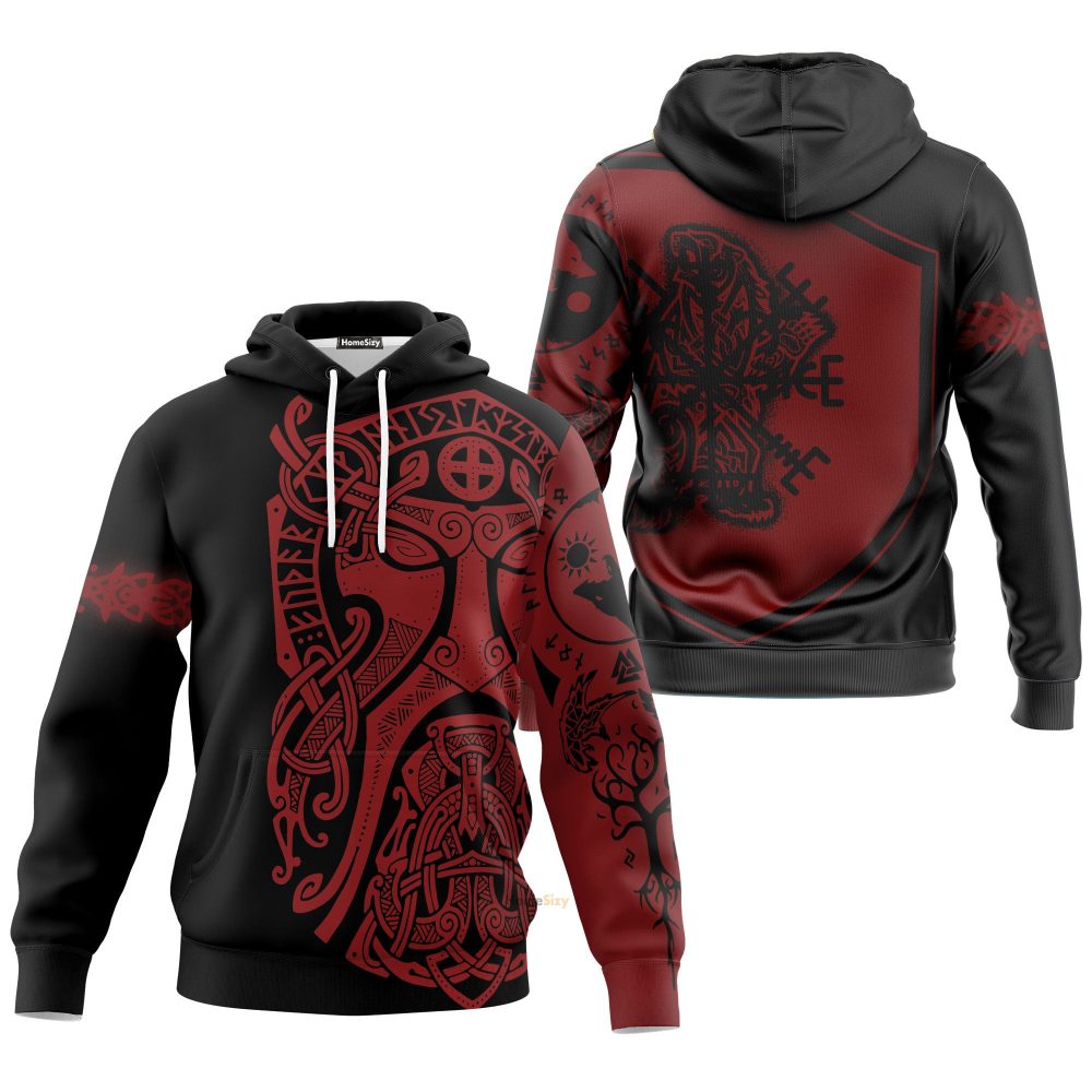 Odin Art Bear Vegvisir - Viking Hoodie 3D - Hoodie 131 Qt302074Hf - Image 3