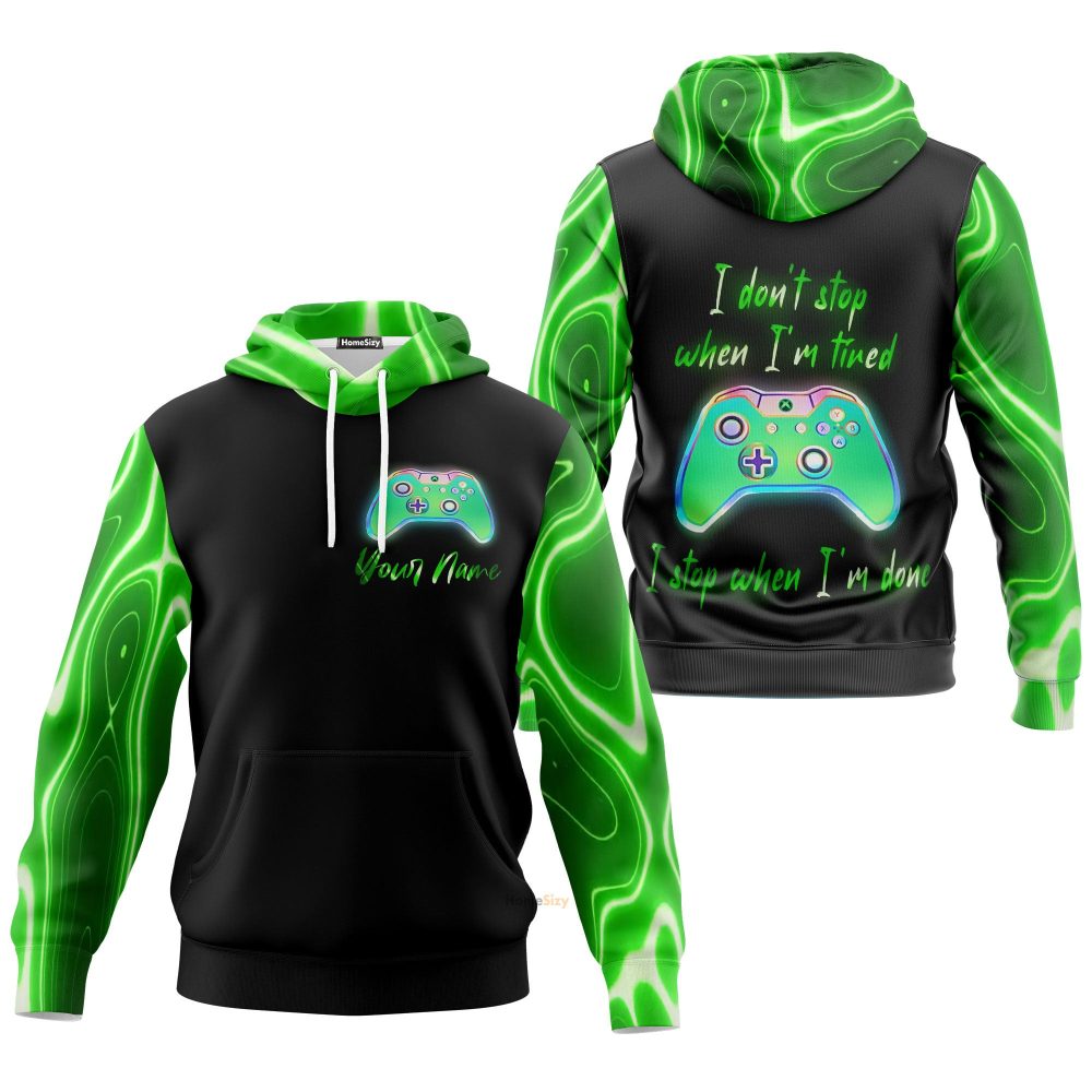 Holographic Xbox I Don'T Stop When I'M Tired. I Stop When I'M Done - Hoodie 3D - Txx Qt209282Hf - Image 3
