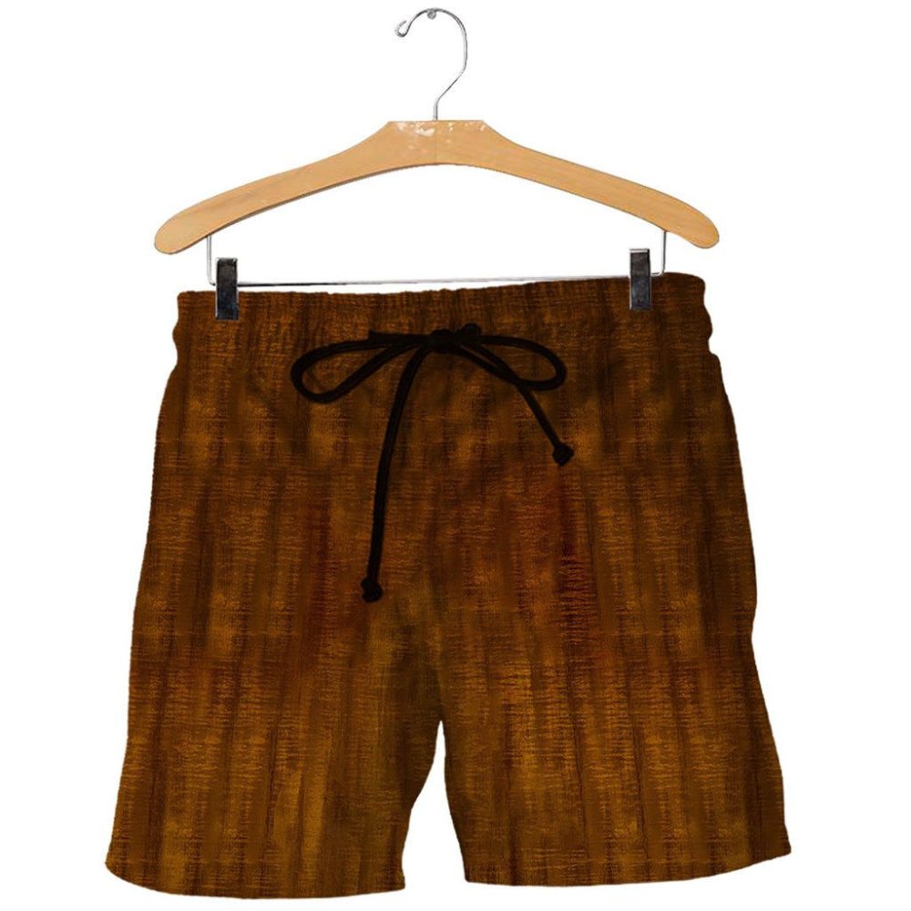 Brown Guitar Funny Cosplay Costume - Beach Shorts