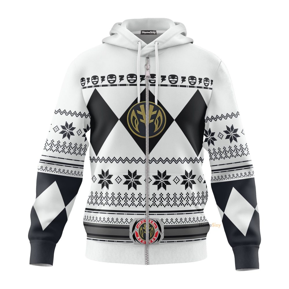 White Mighty Morphin Power Rangers V1 - Cosplay Costume 3D Hoodie Qt211320 - Image 2