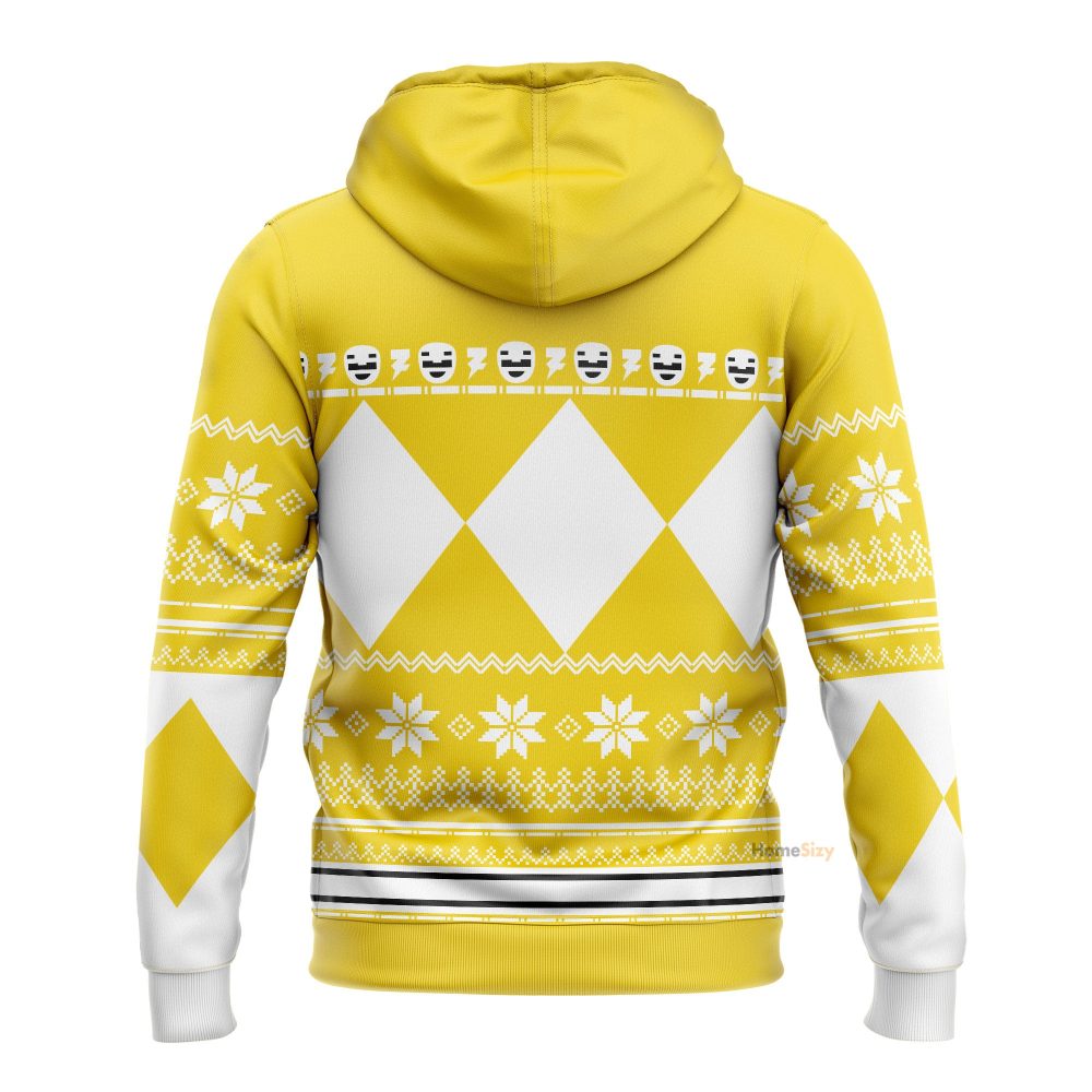 Yellow Mighty Morphin Power Rangers V1 - Cosplay Costume 3D Hoodie Qt211318 - Image 3