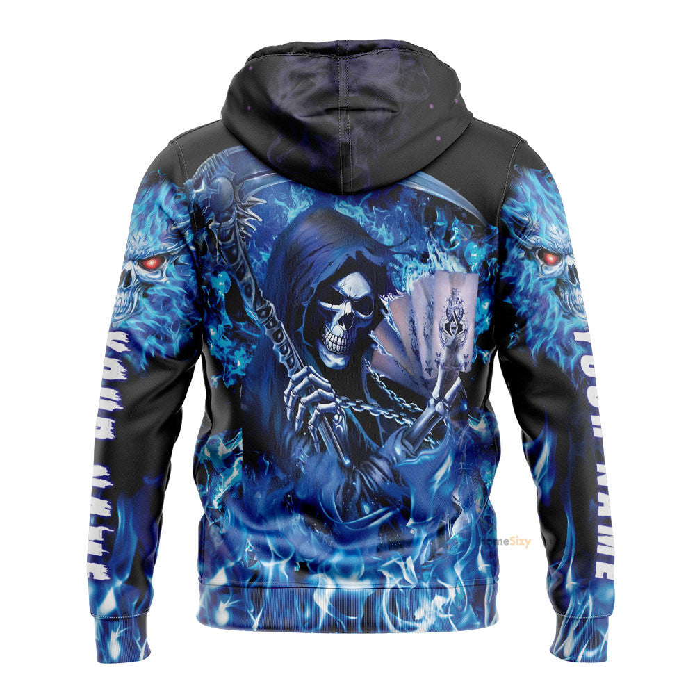 Personalized Custom Name Grim Reaper Blue Fire Skull 3D Printed Hoodie Qt306138Hg - Image 3