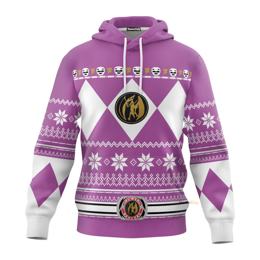 Pink Mighty Morphin Power Rangers V1 - Cosplay Costume 3D Hoodie Qt306021