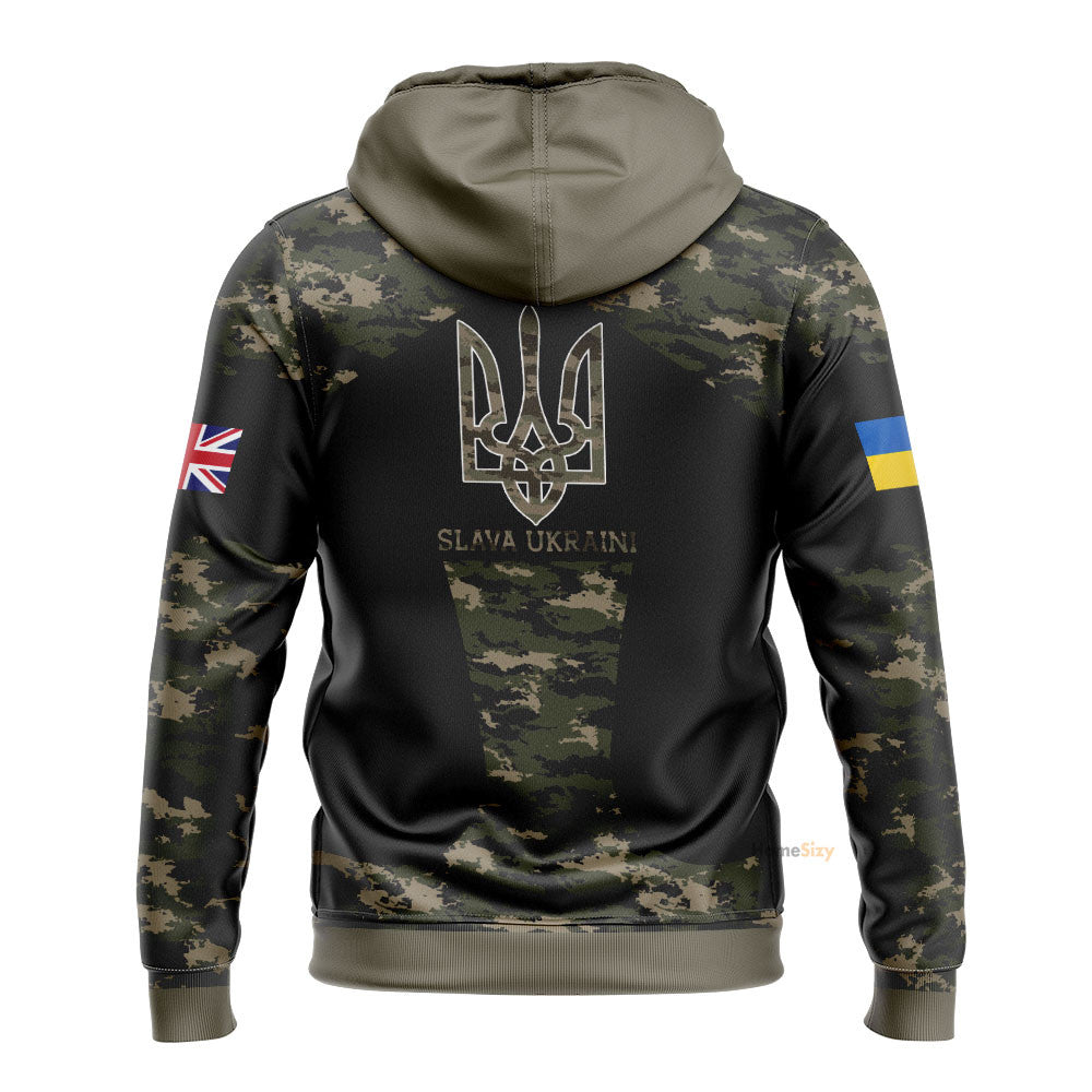 Uk Stand With Ukraine Slava Ukraini Camo Sweatshirt United Kingdom For Ukraine Support Clothing Qt305874Hc - Image 2
